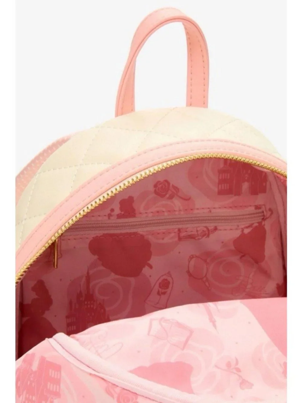 Loungefly Beauty and The Beast Quilted Belle Mini Backpack Embroidered NWT